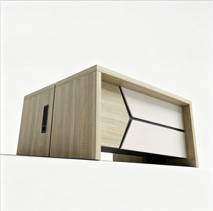 Scrivania Direzionale Moderna a L con Mobile Contenitore, Tavolo Computer per Manager, Postazione di Lavoro in Legno Bianco Bicolore - Product Image 4