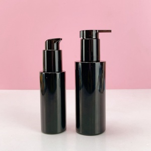 ขวดแก้วทรงแบนไหล่เรียบสีม่วงเข้มคุณภาพสูง ขนาด 30 มล. 50 มล. 100 มล. 200 มล. ใช้สำหรับบรรจุภัณฑ์เครื่องสำอาง - Product Image 1