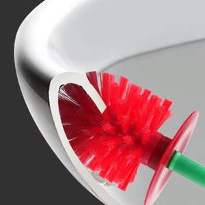 Brosse créative pour cuvette de toilette à long manche avec support Outils de nettoyage de salle de bain à domicile <span class=keywords><strong>Arbuste</strong></span> Nettoyage en profondeur Antirouille et anti-fuite - Product Image 3