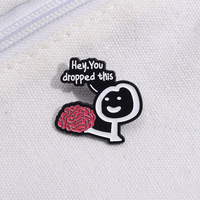 Broches en métal émaillé en gros, mignonnes et amusantes, avec personnage de dessin animé, design fantaisie « Losing One's Mind », épingles créatives