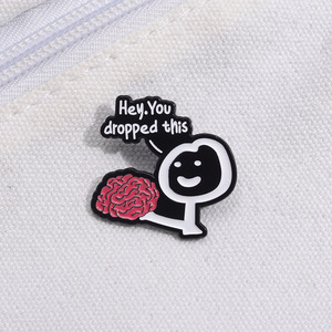 Broches en métal émaillé en gros, mignonnes et amusantes, avec personnage de dessin animé, design fantaisie « Losing One's Mind », épingles créatives - Product Image 3