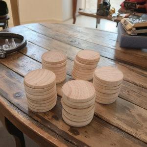 Petits cercles de <span class=keywords><strong>bois</strong></span> ronds naturels non finis-Puces d'artisanat de bricolage pour pièces de jeu de société et ornements - Product Image 6