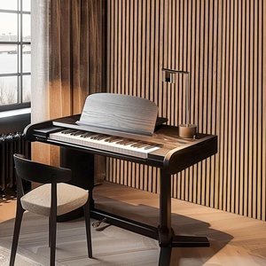Panneaux acoustiques muraux en <span class=keywords><strong>laine</strong></span> <span class=keywords><strong>de</strong></span> <span class=keywords><strong>bois</strong></span> naturelle Akupanel Oak Grooved pour l'intérieur, absorbant le son et insonorisant - Product Image 5