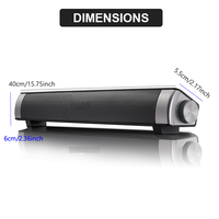 Barre de son 2.0 canaux alimentée par USB, design linéaire élégant et ergonomique, basses profondes minimalistes pour ordinateur de bureau intérieur