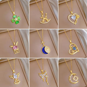 BOYI venta directa de fábrica Cadena de acero inoxidable lindo colgante dijes Collar para mujeres - Product Image 2