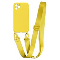 Étui de luxe en silicone liquide pour iPhone 16 17 18 Pro Max avec cordon réglable en nylon large, bandoulière antichoc