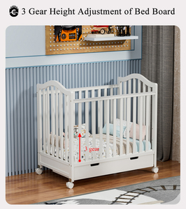 <span class=keywords><strong>Lettino</strong></span> Multifunzionale per Neonati con Cassetto Portaoggetti, 3 Altezze Regolabili, Letto Annesso per Spazi Ristretti - Product Image 5