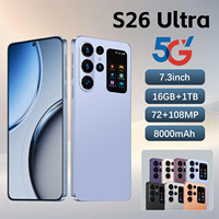 S26 Ultra 5G Smartphone Android 15 7,3 Zoll HD LCD 16GB RAM 1TB ROM 108MP Kamera 8000mAh Akku 120Hz Display