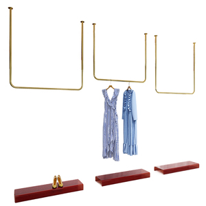 Vente en gros de vêtements en acier inoxydable porte-vêtements en or <span class=keywords><strong>Pipe</strong></span> Dress supports de plafond en métal pour vêtements pour boutique de robes de marié<span class=keywords><strong>e</strong></span> - Product Image 1