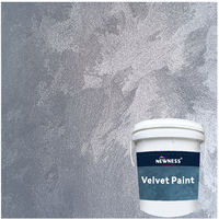 Peinture murale texturée argentée à base d'acrylique, série Micro-ciment Flash Chrome pour revêtement mural intérieur