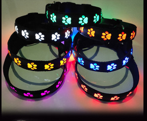 <span class=keywords><strong>Collar</strong></span> de perro con luz <span class=keywords><strong>LED</strong></span>, patrón sólido de lujo, cachorro intermitente, plomo <span class=keywords><strong>LED</strong></span> para perros pequeños, advertencia de seguridad para caminar de noche - Product Image 2