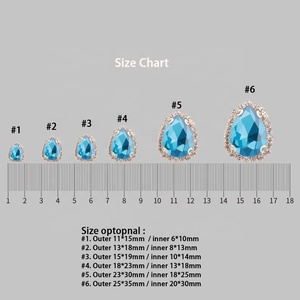 2023 gran oferta al por mayor de diamantes de imitación de cristal de forma mixta lágrima rectángulo brillo coser Garra Para zapatos - Product Image 4