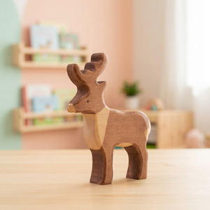 Figurine de cerf sculptée en bambou personnalisée, ornement en bois en forme d'animal, jouet éducatif réutilisable, cadeau de vacances, décoration - Product Image 5