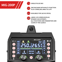 Nouvelle soudeuse MIG portable personnalisable 220V 200A sans gaz, multiprocessus, à impulsions MIG/Lift TIG/ARC à l'arc, pour fil fourré et aluminium