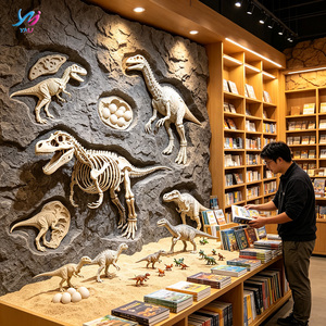 Tête de dinosaure sculptée en fibre de verre de haute qualité et durable, sculpture d'art pour musée, expositions de musée scientifique, vitrine - Product Image 3
