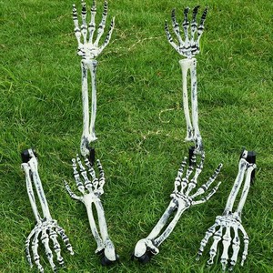 Manos de esqueleto de plástico para Halloween, decoración de jardín, manos de hueso para insertar en el suelo, adornos espeluznantes para exteriores - Product Image 4