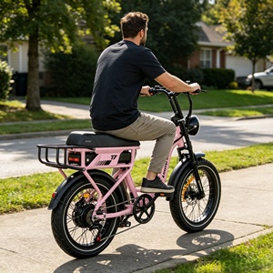 จักรยานไฟฟ้า EU Stock Ebike ขนาดยาง 20"*4.0 ยางใหญ่ แบตเตอรี่ลิเธียม 48V 18Ah จอ LCD รับน้ำหนักได้ 150 กก. จักรยานส่งของในเมืองสำหรับผู้ใหญ่ รุ่น T7 ระยะทางไกล - Product Image 3