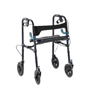 Deambulatore Pieghevole con Seduta di Grado Medico CE, Telaio in Alluminio con Freno per Anziani e Disabili, Ausilio per la Riabilitazione e la Mobilità - Product Image 1