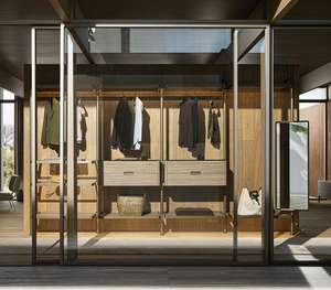 Minimalisti Open Walk in <span class=keywords><strong>armadio</strong></span> Organizer appeso <span class=keywords><strong>armadio</strong></span> <span class=keywords><strong>armadio</strong></span> costruito nel guardaroba moderno in legno massiccio <span class=keywords><strong>armadio</strong></span> con <span class=keywords><strong>specchio</strong></span> - Product Image 1