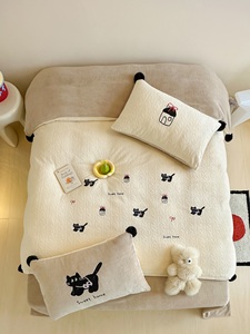 Juego de Ropa de Cama <span class=keywords><strong>Infantil</strong></span> de Invierno de 4 Piezas de Alta Calidad, con Diseño de Dibujos Animados de Animales, Suave, Grueso y Esponjoso, con Bordado y Cuentas, Suave como la Leche - Product Image 3