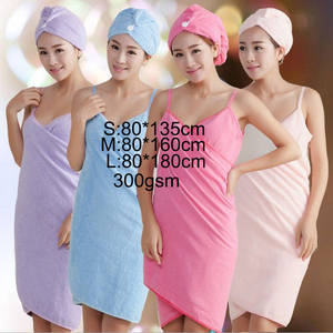 Venta al por mayor barato personalizado mujer señora microfibra <span class=keywords><strong>baño</strong></span> falda Albornoz vestido y envoltura <span class=keywords><strong>de</strong></span> pelo toalla 2 piezas Juego <span class=keywords><strong>de</strong></span> toallas <span class=keywords><strong>de</strong></span> <span class=keywords><strong>baño</strong></span> - Product Image 6