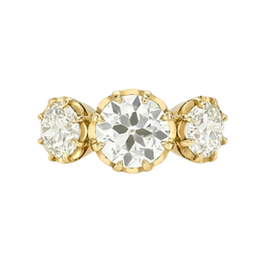 Nhẫn nữ bạc 925 mạ vàng 14k, đính 3 viên đá moissanite VVS, kiểu dáng cổ điển, viền răng cưa, 2ct, trang sức đặt làm riêng - Product Image 3