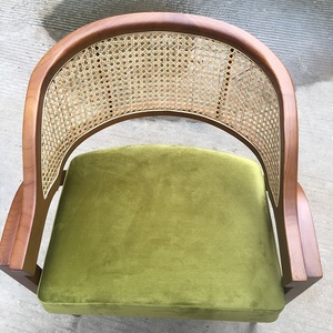 Gỗ Tự Nhiên Hoặc Sơn Mài Đen Edward Wormley Ghế Bành Với Caned Backrest - Product Image 5