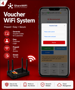 เราเตอร์เช่า WiFi แบบ <span class=keywords><strong>Voucher</strong></span> รองรับการแบ่งปัน WiFi สำหรับธุรกิจ Coin WiFi พร้อมแอปฟรีและระบบจัดการคลาวด์ CoovaChilli Guest Portal - Product Image 2