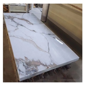 Nueva Placa de Mármol de PVC de Alta Densidad, Lámina de Mármol con Recubrimiento UV, Panel de Pared de Piedra <span class=keywords><strong>Artificial</strong></span> y Plástico - Product Image 1