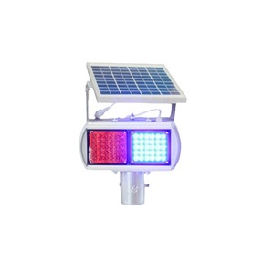 HK-JB202 Solar Traffic Flashing <b>Light</b> LED Red Blue <b>Pole</b> Mount IP65 ABS - Product Image 5