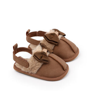 Nouvelles pantoufles pour bébé fille nouveau-né en peluche avec nœud papillon - Product Image 5