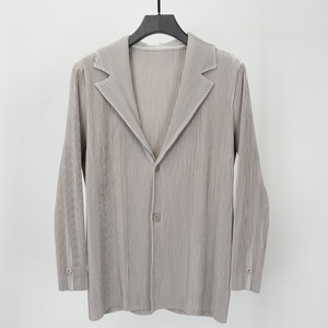 Single Breasted Beaded Pleated <strong>Men's</strong> Long-Sleeve <strong>Blazer</strong> Spring Lapel High-End Loose Casual <strong>Suit</strong> - Product Image 2
