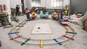 QiaoQiao Amusements commerciaux voie ferrée Train dessin animé <span class=keywords><strong>enfants</strong></span> piste Trains électriques pour <span class=keywords><strong>enfants</strong></span> monter sur - Product Image 2