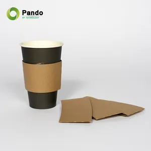 Custom Kpop Cup Sleeve Custom Logo Print Disposable Custom Cardboard Paper Holder Boba Coffee Cup Sleeves With Handle