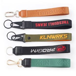 Custom Logo <b>Lanyard</b> Woven Embroidered Short Keychain Motorcycle Wrist <b>Lanyards</b> With High Quality Spring Hook - Product Image 4