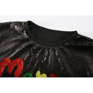 Abito <span class=keywords><strong>T</strong></span>-<span class=keywords><strong>Shirt</strong></span> con Paillettes per <span class=keywords><strong>Donna</strong></span>, Taglia Unica, Mini Abito Sopra il Ginocchio per Donne e Ragazze, Motivo Buon <span class=keywords><strong>Natale</strong></span> - Product Image 4
