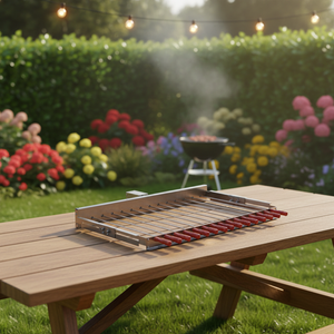 Parrilla de barbacoa estilo <span class=keywords><strong>para</strong></span> exteriores de chipriota, parte superior de pinchos planos de acero inoxidable <span class=keywords><strong>para</strong></span> <span class=keywords><strong>asador</strong></span> de Kebab, sistema automático de carbón de fácil limpieza - Product Image 3