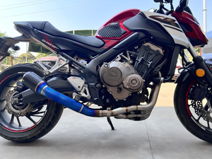 Pot d'échappement moto en alliage de titane noir/rouge AK Design Burn Blue pour Honda <span class=keywords><strong>CBR650R</strong></span>/<span class=keywords><strong>CBR650F</strong></span>/CBR650AR - Product Image 5