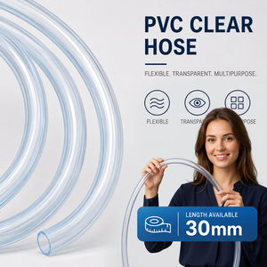 สายยางใส PVC ยี่ห้อ KARYON ขนาดเส้นผ่านศูนย์กลางภายใน 28-50 มม. ความยาว 30 ม. สายยืดหยุ่นสำหรับฉีดน้ำและถ่ายโอนอากาศ ใช้ได้กับม้วนเก็บสายยางติดผนังในสวน - Product Image 1