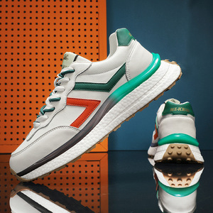 Coppia scarpe da uomo vera pelle leggera suola morbida vera Popcorn scarpe Casual in pelle moda tutto-fiammifero papà Sneaks scarpe da donna - Product Image 4