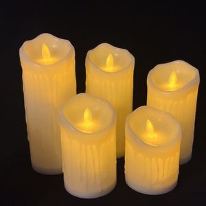 Bougie flottante LED en gros, à piles, sans flamme, avec effet de flamme mobile, cadeau, décoration maison et mariage, bougie pilier électrique lumineuse - Product Image 1