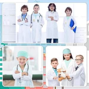 Çocuklar cadılar bayramı Cosplay doktor kostüm ile Lab Coat şapka etekler dahil stetoskop rozeti - Product Image 5