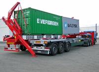 Semi-remorque porte-conteneurs à trois essieux, pliable à l'arrière, en acier, 60T, Chine, 12 R22.5, Nouveauté, Vente Flash