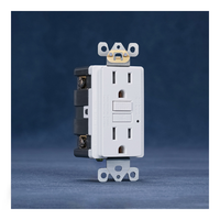 Tomacorriente GFCI de 20A, 2 Tomas de Corriente Alterna, Estándar Estadounidense, 125 Voltios, Receptáculo Dúplex, Conector Eléctrico con Tomacorriente Decorativo de Pared