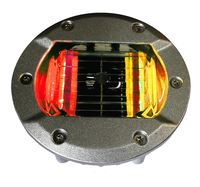 Borne de signalisation routière LED solaire circulaire en aluminium pour extérieur, clignotante, type œil de chat, pour avertissement de circulation, fabriquée en Chine