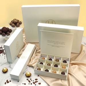 Caja de Lujo Personalizada para Regalo de Chocolates de Cartón de Papel Reciclado para 2 4 6 8 9 12 Unidades - Product Image 1