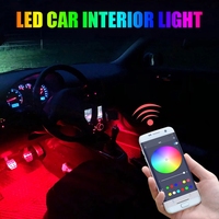 Lumières décoratives intérieures automobiles, lumière de pied de voiture 24/36/48/72 LED lampe d'ambiance lampe d'ambiance télécommande/commande vocale