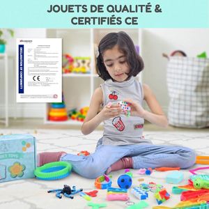 Anti-stress 44 pièces Jouet Fidget au crochet Nouveauté et article de blague Slider tactique en métal EDC Anneau anti-anxiété à clic magnétique Twist Click pour adultes - Product Image 5