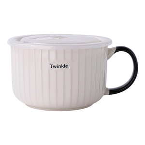 Tazón de cerámica Twinkle de 720 ml con tapa, apto para microondas, para uso doméstico. - Product Image 2