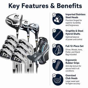 Ensemble complet de clubs de <span class=keywords><strong>golf</strong></span> en alliage d'aluminium OEM avec sac pour hommes, femmes, débutants, entraînement sur le parcours - Product Image 4